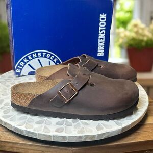 Birkenstock Boston Oiled Leather Habana Brown Slip-On Clog EU 39  NEW